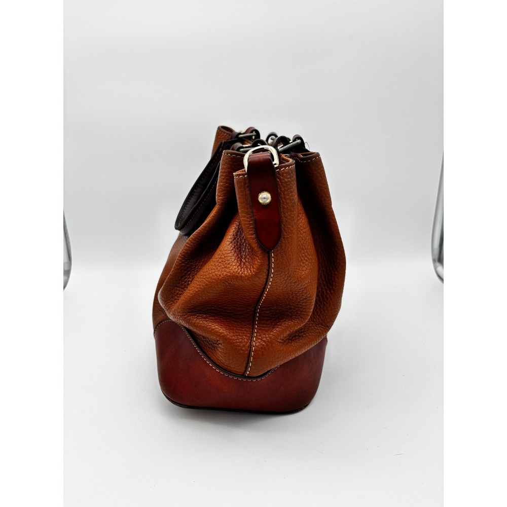 Dooney & Bourke Pebbled Leather Satchel Bag Ginger Brown Handbag - Picture 5 of 7